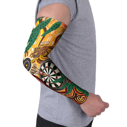 Darts Australia NAIDOC Week 2026 Personalised Arm Sleeves 50 Years Deadly Eucalyptus Indigenous Art