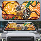 Darts Australia NAIDOC Week 2026 Personalised Auto Sun Shade 50 Years Deadly Eucalyptus Indigenous Art