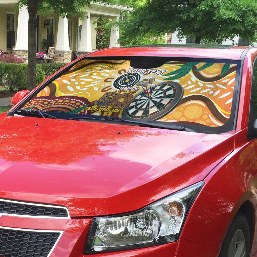 Darts Australia NAIDOC Week 2026 Personalised Auto Sun Shade 50 Years Deadly Eucalyptus Indigenous Art