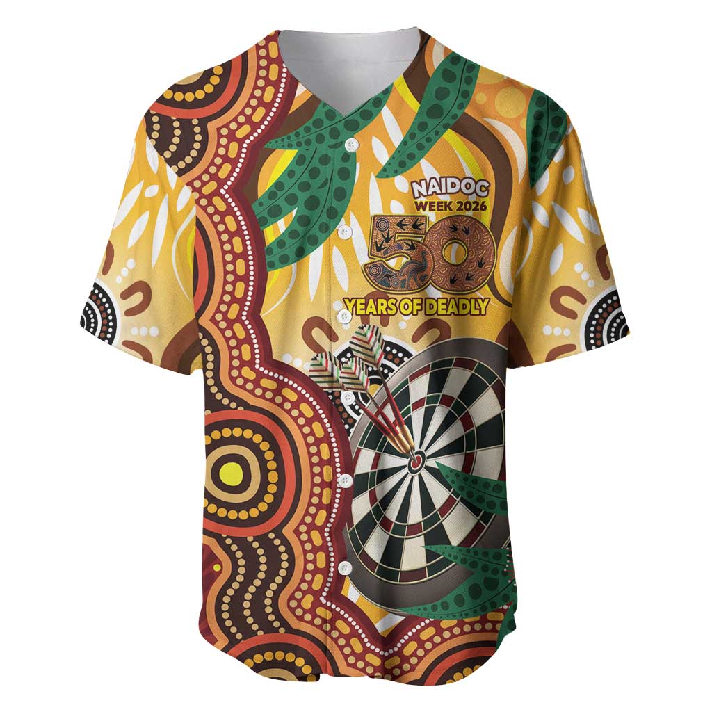Darts Australia NAIDOC Week 2026 Personalised Baseball Jersey 50 Years Deadly Eucalyptus Indigenous Art