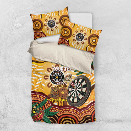 Darts Australia NAIDOC Week 2026 Personalised Bedding Set 50 Years Deadly Eucalyptus Indigenous Art