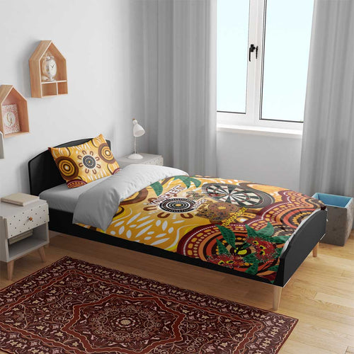 Darts Australia NAIDOC Week 2026 Personalised Bedding Set 50 Years Deadly Eucalyptus Indigenous Art