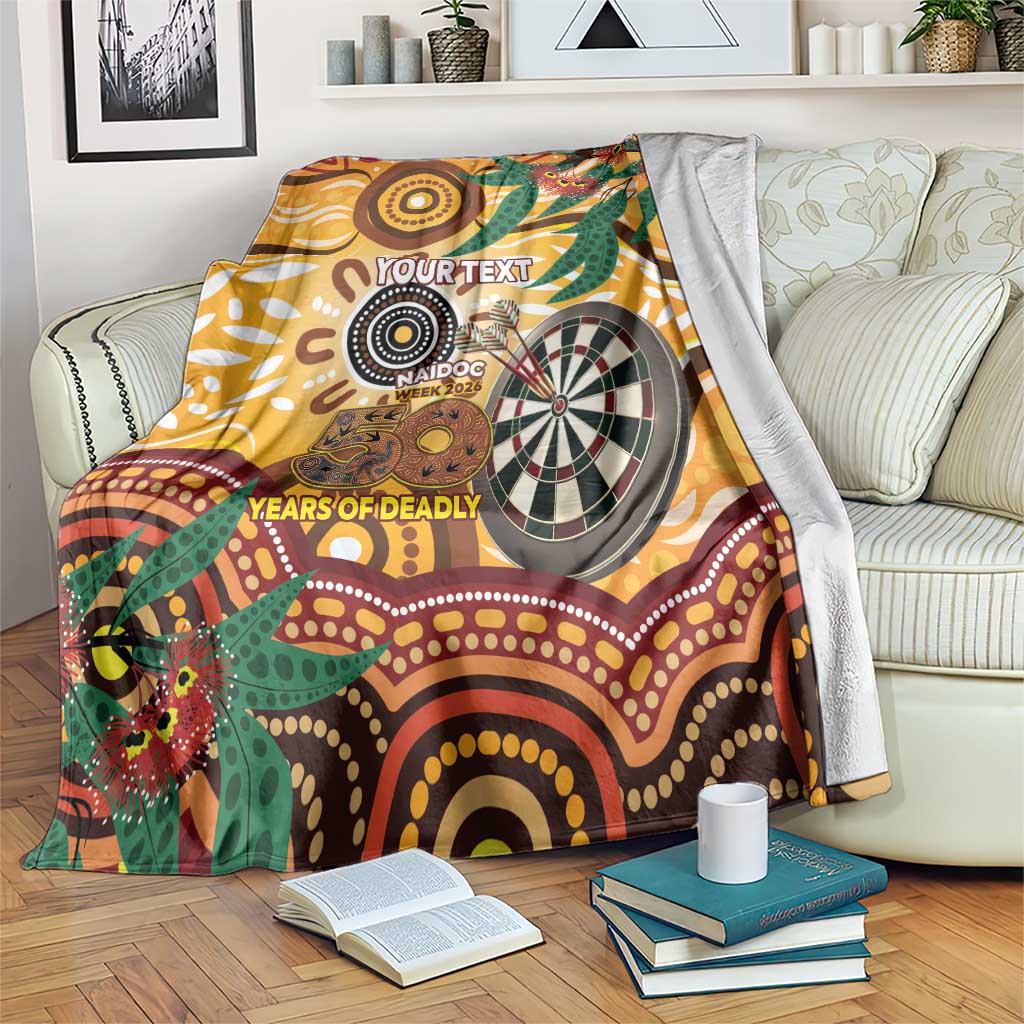 Darts Australia NAIDOC Week 2026 Personalised Blanket 50 Years Deadly Eucalyptus Indigenous Art