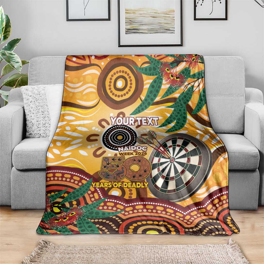 Darts Australia NAIDOC Week 2026 Personalised Blanket 50 Years Deadly Eucalyptus Indigenous Art