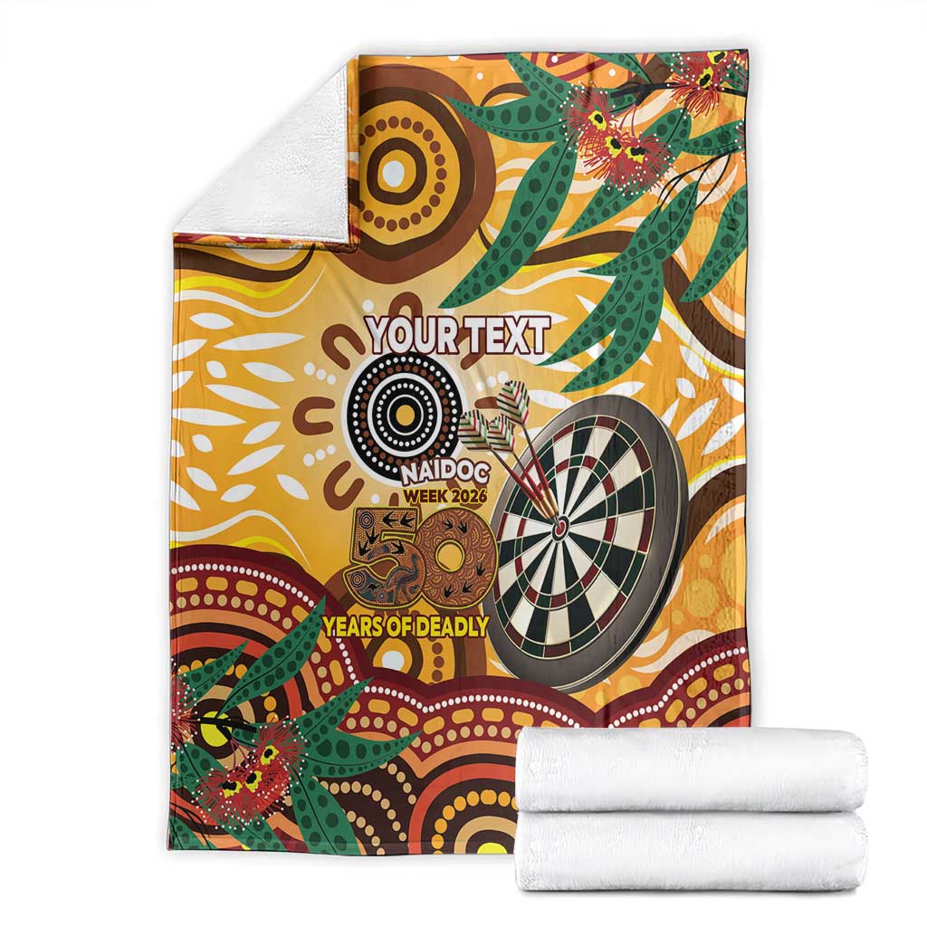 Darts Australia NAIDOC Week 2026 Personalised Blanket 50 Years Deadly Eucalyptus Indigenous Art