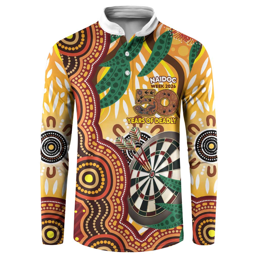 Darts Australia NAIDOC Week 2026 Personalised Button Sweatshirt 50 Years Deadly Eucalyptus Indigenous Art