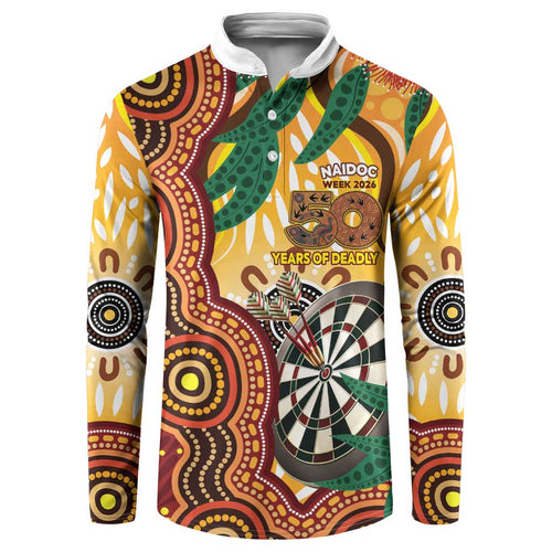 Darts Australia NAIDOC Week 2026 Personalised Button Sweatshirt 50 Years Deadly Eucalyptus Indigenous Art