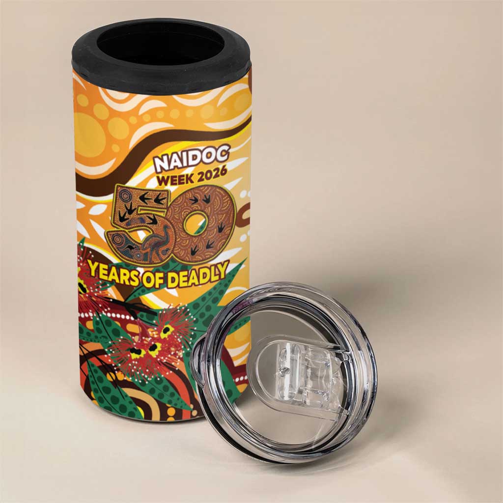 Darts Australia NAIDOC Week 2026 Personalised 4 in 1 Can Cooler Tumbler 50 Years Deadly Eucalyptus Indigenous Art