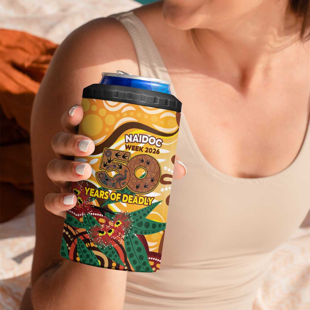 Darts Australia NAIDOC Week 2026 Personalised 4 in 1 Can Cooler Tumbler 50 Years Deadly Eucalyptus Indigenous Art