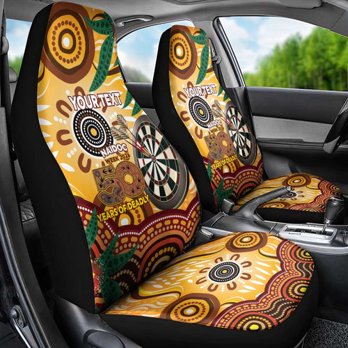 Darts Australia NAIDOC Week 2026 Personalised Car Seat Cover 50 Years Deadly Eucalyptus Indigenous Art