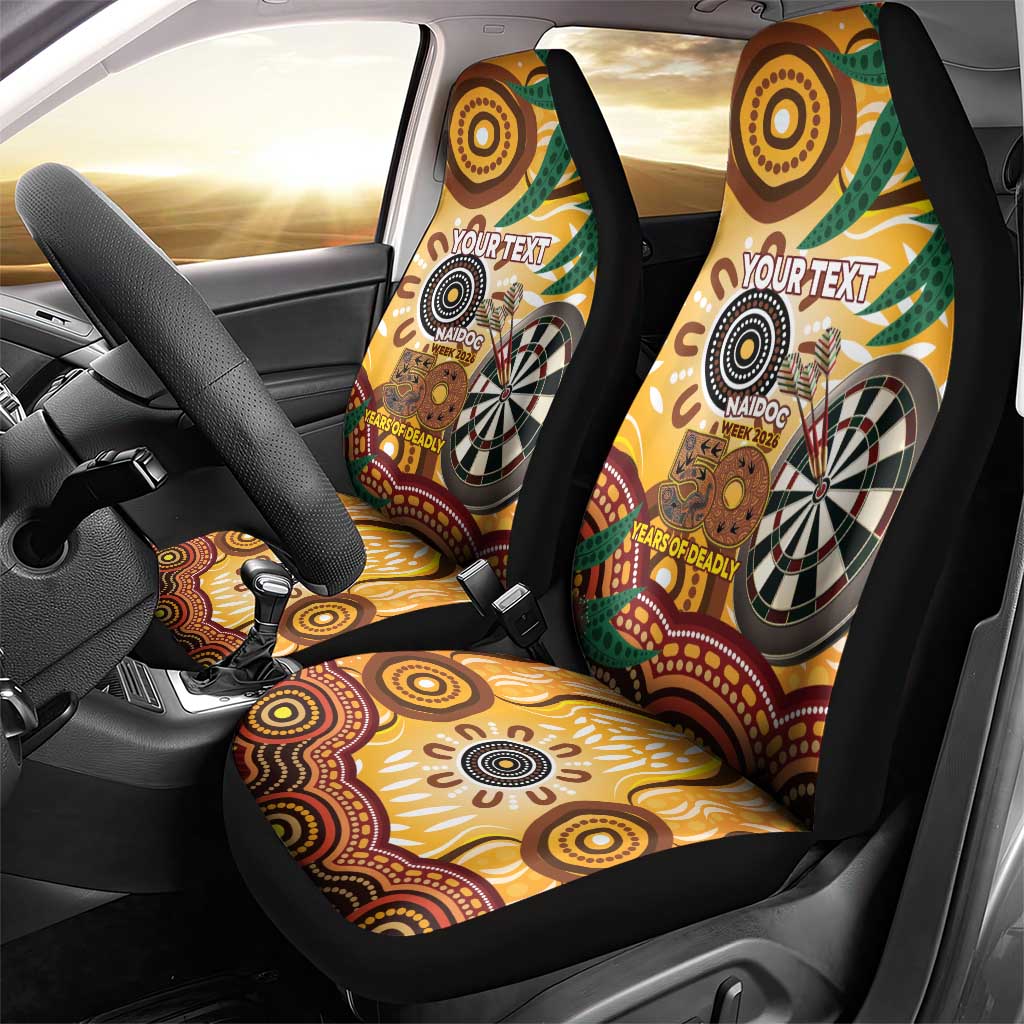 Darts Australia NAIDOC Week 2026 Personalised Car Seat Cover 50 Years Deadly Eucalyptus Indigenous Art