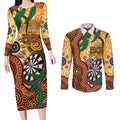 Darts Australia NAIDOC Week 2026 Personalised Couples Matching Long Sleeve Bodycon Dress and Long Sleeve Button Shirt 50 Years Deadly Eucalyptus Indigenous Art