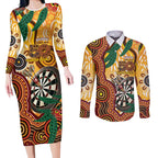 Darts Australia NAIDOC Week 2026 Personalised Couples Matching Long Sleeve Bodycon Dress and Long Sleeve Button Shirt 50 Years Deadly Eucalyptus Indigenous Art