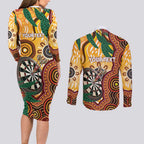 Darts Australia NAIDOC Week 2026 Personalised Couples Matching Long Sleeve Bodycon Dress and Long Sleeve Button Shirt 50 Years Deadly Eucalyptus Indigenous Art