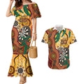 Darts Australia NAIDOC Week 2026 Personalised Couples Matching Mermaid Dress and Hawaiian Shirt 50 Years Deadly Eucalyptus Indigenous Art