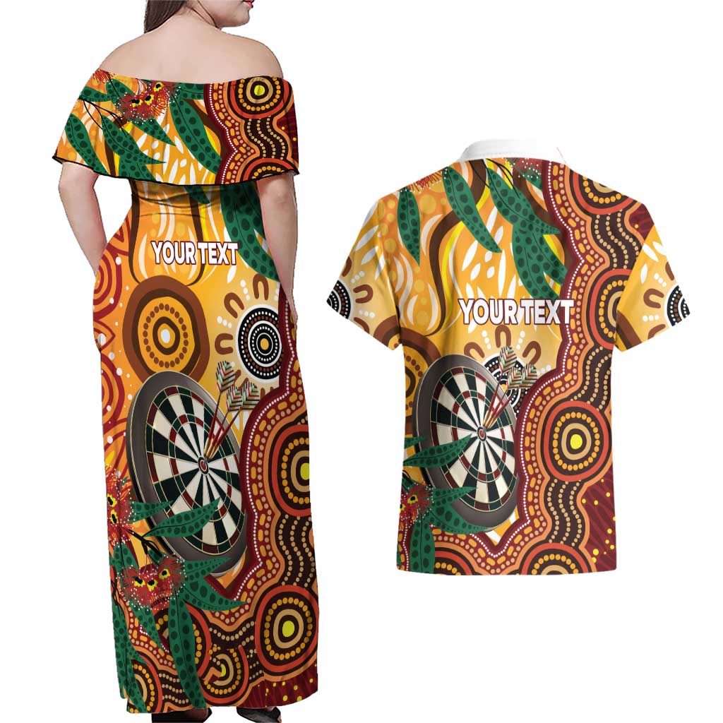 Darts Australia NAIDOC Week 2026 Personalised Couples Matching Off Shoulder Maxi Dress and Hawaiian Shirt 50 Years Deadly Eucalyptus Indigenous Art