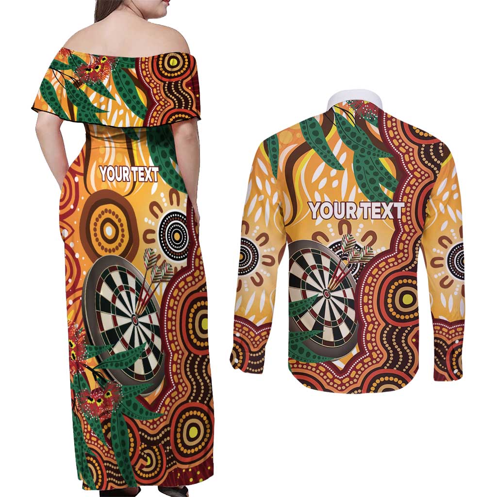 Darts Australia NAIDOC Week 2026 Personalised Couples Matching Off Shoulder Maxi Dress and Long Sleeve Button Shirt 50 Years Deadly Eucalyptus Indigenous Art
