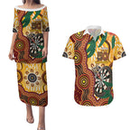 Darts Australia NAIDOC Week 2026 Personalised Couples Matching Puletasi and Hawaiian Shirt 50 Years Deadly Eucalyptus Indigenous Art