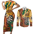 Darts Australia NAIDOC Week 2026 Personalised Couples Matching Short Sleeve Bodycon Dress and Long Sleeve Button Shirt 50 Years Deadly Eucalyptus Indigenous Art