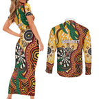 Darts Australia NAIDOC Week 2026 Personalised Couples Matching Short Sleeve Bodycon Dress and Long Sleeve Button Shirt 50 Years Deadly Eucalyptus Indigenous Art