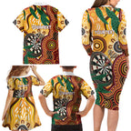 Darts Australia NAIDOC Week 2026 Personalised Family Matching Long Sleeve Bodycon Dress and Hawaiian Shirt 50 Years Deadly Eucalyptus Indigenous Art