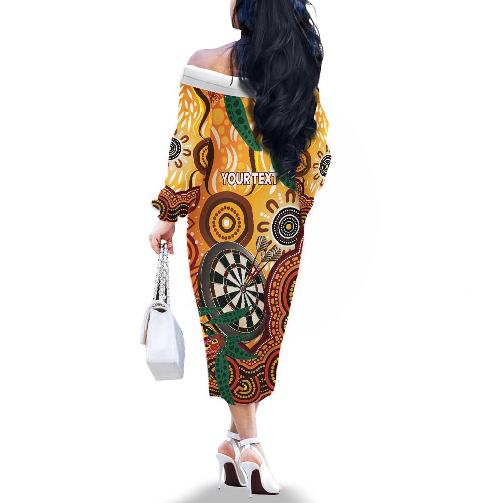 Darts Australia NAIDOC Week 2026 Personalised Family Matching Off The Shoulder Long Sleeve Dress and Hawaiian Shirt 50 Years Deadly Eucalyptus Indigenous Art
