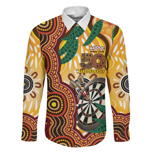 Darts Australia NAIDOC Week 2026 Personalised Family Matching Off Shoulder Maxi Dress and Hawaiian Shirt 50 Years Deadly Eucalyptus Indigenous Art