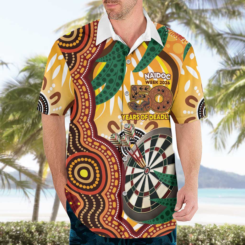 Darts Australia NAIDOC Week 2026 Personalised Hawaiian Shirt 50 Years Deadly Eucalyptus Indigenous Art