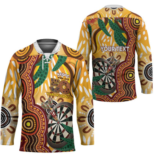 Darts Australia NAIDOC Week 2026 Personalised Hockey Jersey 50 Years Deadly Eucalyptus Indigenous Art