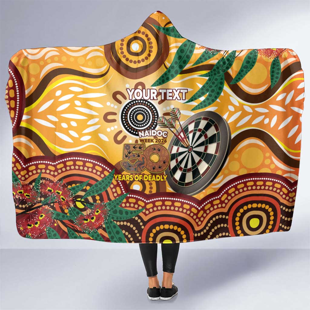 Darts Australia NAIDOC Week 2026 Personalised Hooded Blanket 50 Years Deadly Eucalyptus Indigenous Art