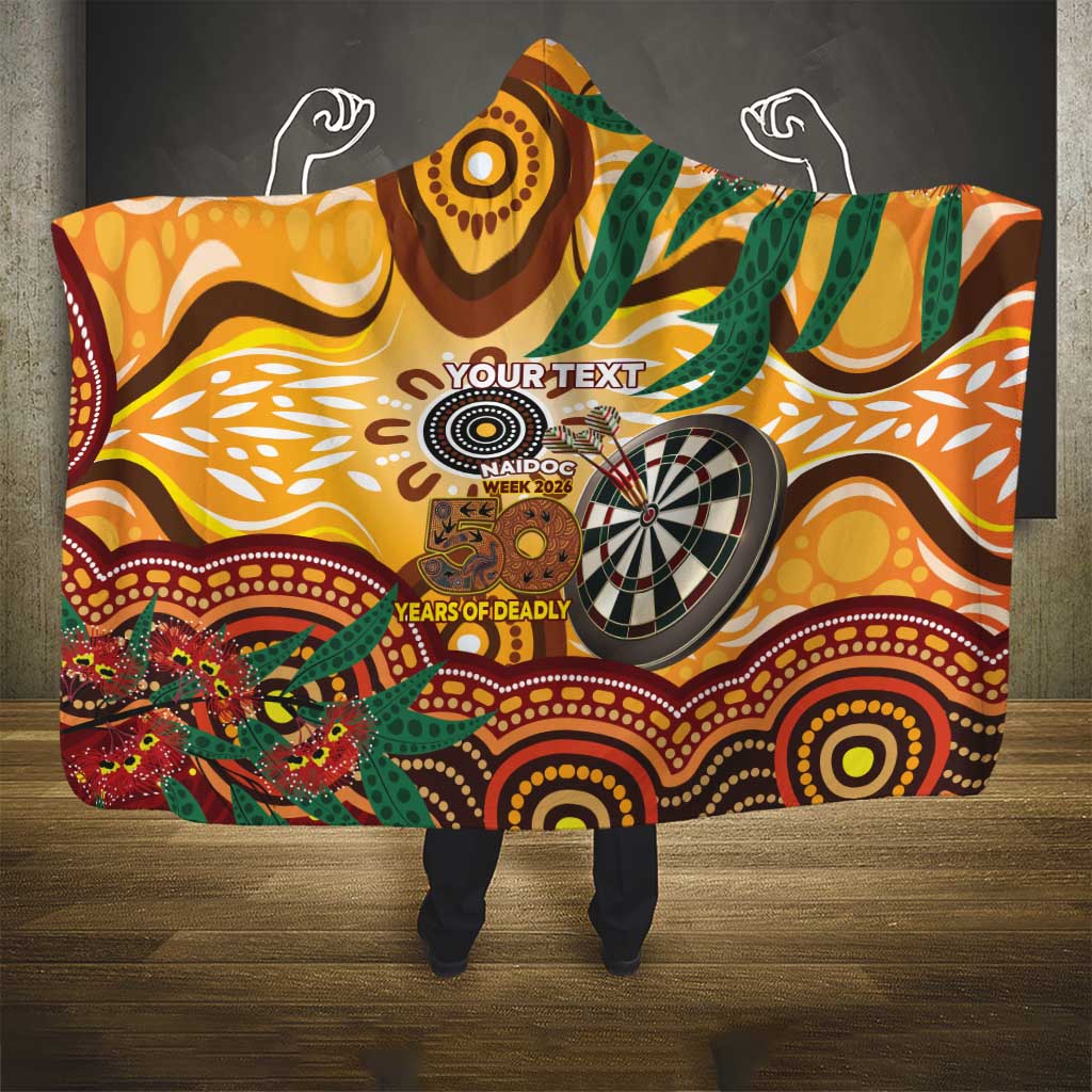 Darts Australia NAIDOC Week 2026 Personalised Hooded Blanket 50 Years Deadly Eucalyptus Indigenous Art