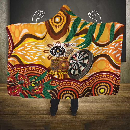 Darts Australia NAIDOC Week 2026 Personalised Hooded Blanket 50 Years Deadly Eucalyptus Indigenous Art