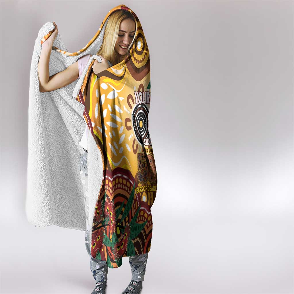 Darts Australia NAIDOC Week 2026 Personalised Hooded Blanket 50 Years Deadly Eucalyptus Indigenous Art