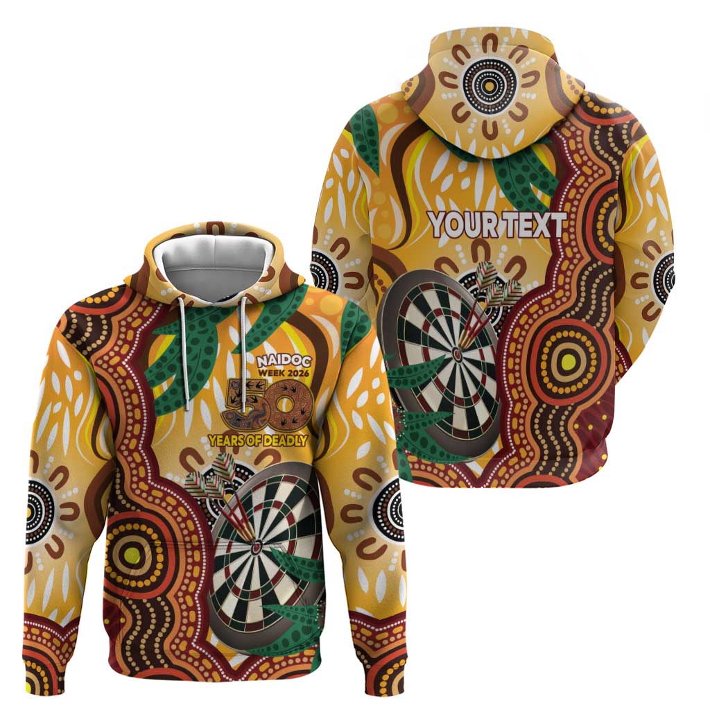 Darts Australia NAIDOC Week 2026 Personalised Hoodie 50 Years Deadly Eucalyptus Indigenous Art