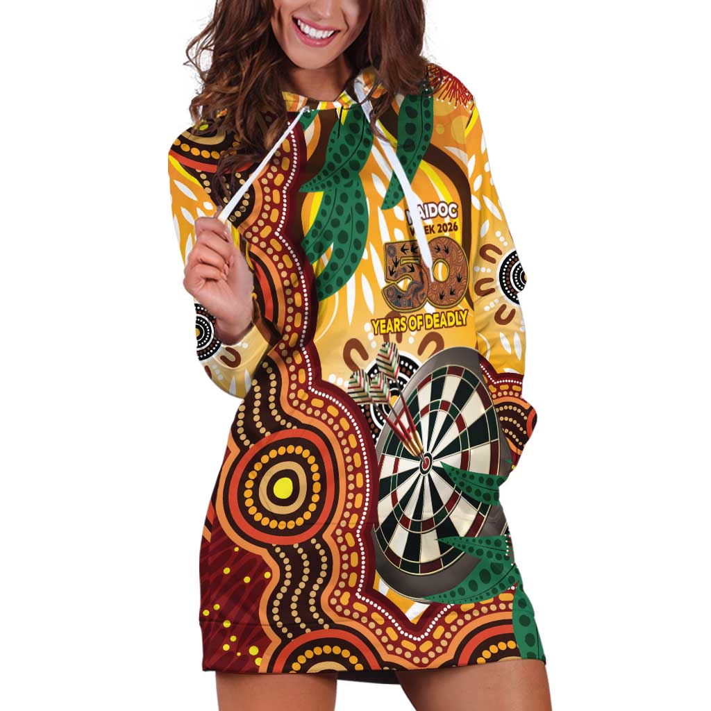 Darts Australia NAIDOC Week 2026 Personalised Hoodie Dress 50 Years Deadly Eucalyptus Indigenous Art
