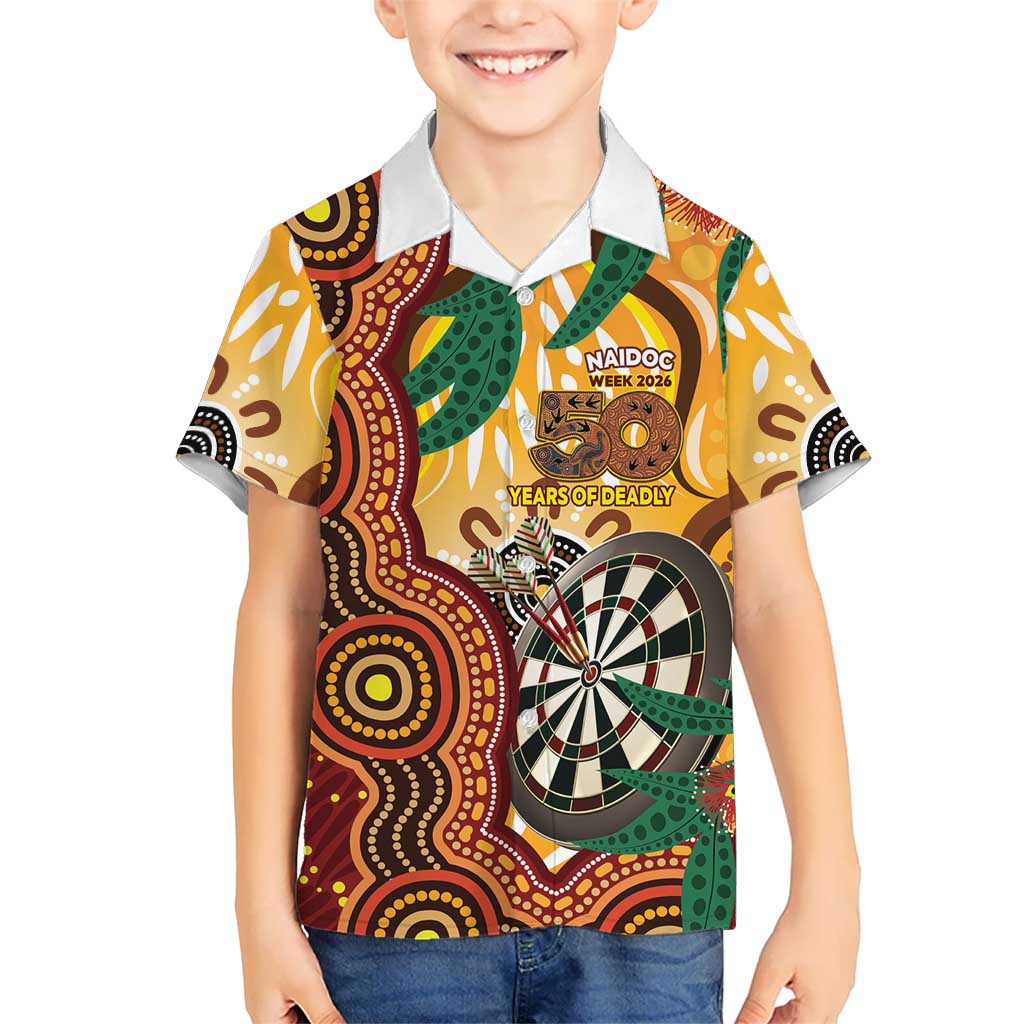 Darts Australia NAIDOC Week 2026 Personalised Kid Hawaiian Shirt 50 Years Deadly Eucalyptus Indigenous Art