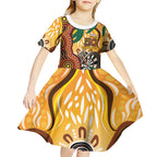 Darts Australia NAIDOC Week 2026 Personalised Kid Short Sleeve Dress 50 Years Deadly Eucalyptus Indigenous Art