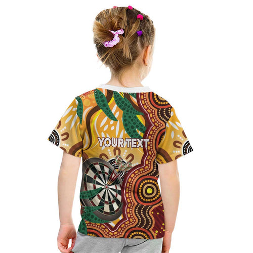 Darts Australia NAIDOC Week 2026 Personalised Kid T Shirt 50 Years Deadly Eucalyptus Indigenous Art