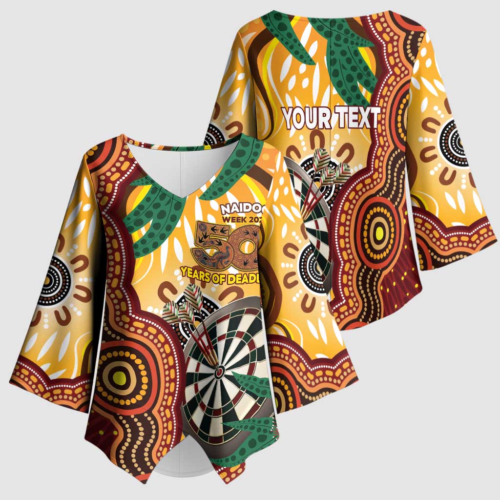 Darts Australia NAIDOC Week 2026 Personalised Kimono Sleeve Blouse 50 Years Deadly Eucalyptus Indigenous Art