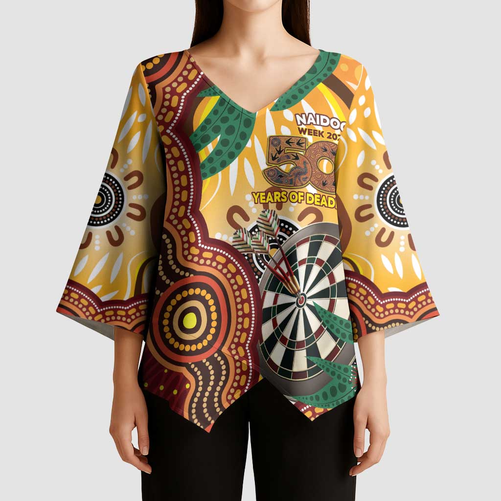 Darts Australia NAIDOC Week 2026 Personalised Kimono Sleeve Blouse 50 Years Deadly Eucalyptus Indigenous Art