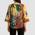 Darts Australia NAIDOC Week 2026 Personalised Kimono Sleeve Blouse 50 Years Deadly Eucalyptus Indigenous Art