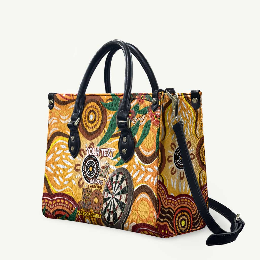 Darts Australia NAIDOC Week 2026 Personalised Leather Bag 50 Years Deadly Eucalyptus Indigenous Art