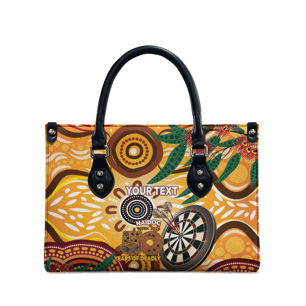 Darts Australia NAIDOC Week 2026 Personalised Leather Bag 50 Years Deadly Eucalyptus Indigenous Art