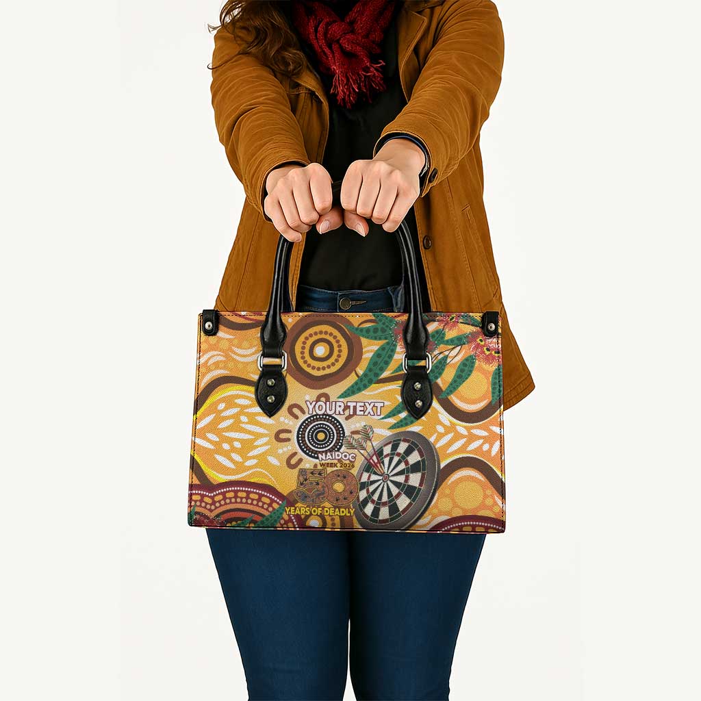 Darts Australia NAIDOC Week 2026 Personalised Leather Bag 50 Years Deadly Eucalyptus Indigenous Art