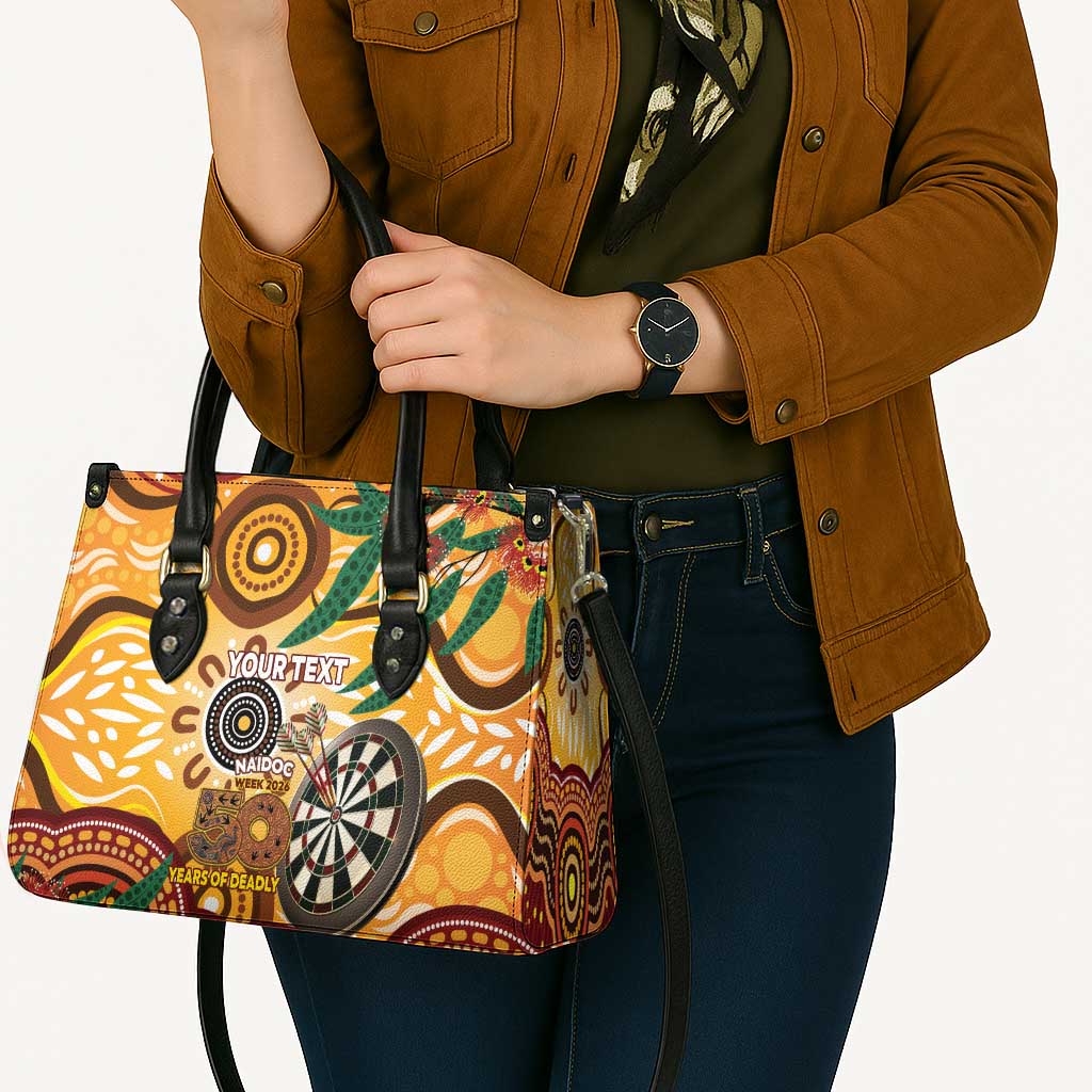 Darts Australia NAIDOC Week 2026 Personalised Leather Bag 50 Years Deadly Eucalyptus Indigenous Art