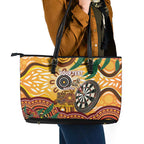 Darts Australia NAIDOC Week 2026 Personalised Leather Tote Bag 50 Years Deadly Eucalyptus Indigenous Art