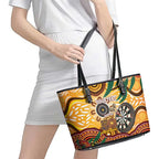 Darts Australia NAIDOC Week 2026 Personalised Leather Tote Bag 50 Years Deadly Eucalyptus Indigenous Art
