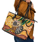 Darts Australia NAIDOC Week 2026 Personalised Leather Tote Bag 50 Years Deadly Eucalyptus Indigenous Art