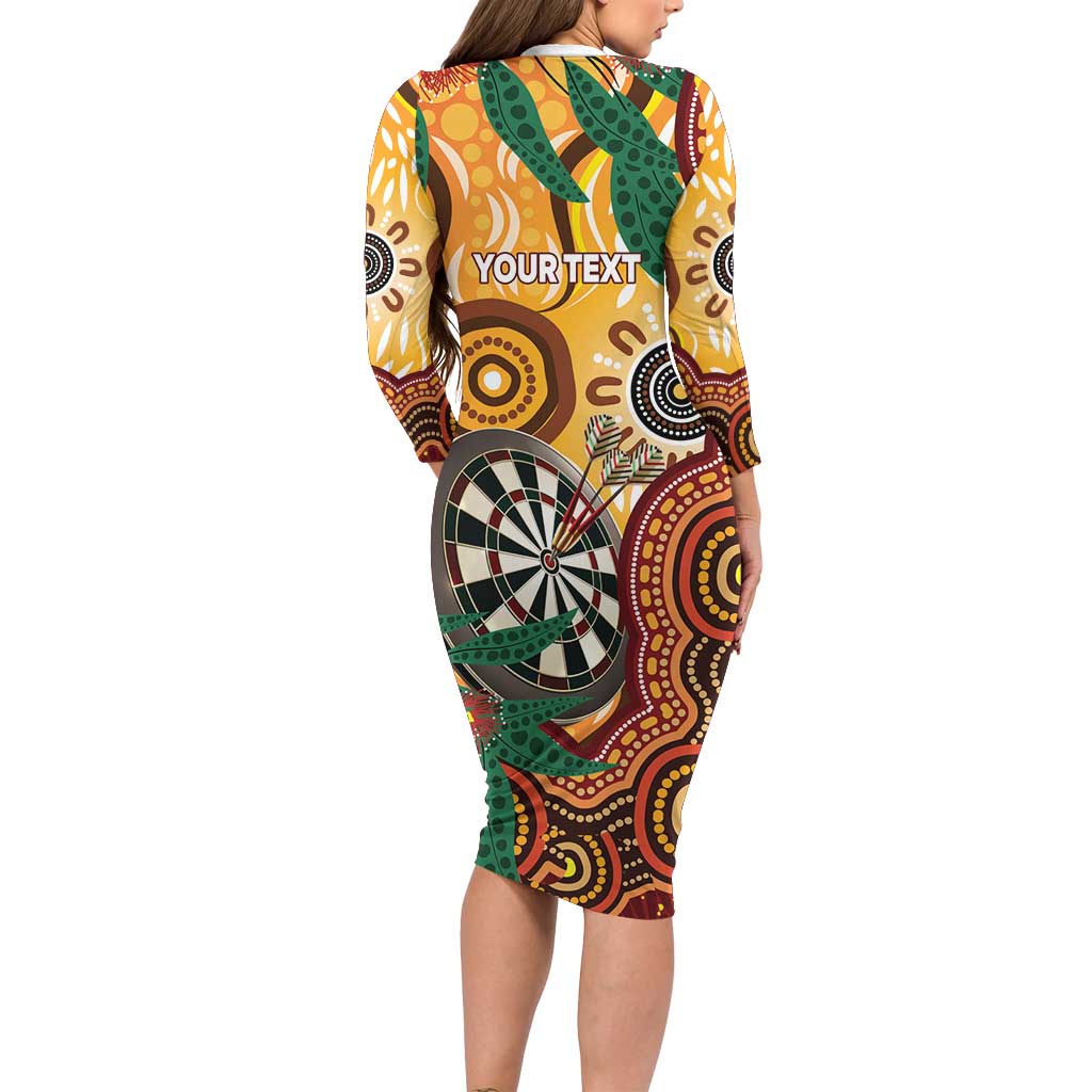 Darts Australia NAIDOC Week 2026 Personalised Long Sleeve Bodycon Dress 50 Years Deadly Eucalyptus Indigenous Art