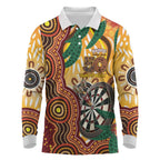 Darts Australia NAIDOC Week 2026 Personalised Long Sleeve Polo Shirt 50 Years Deadly Eucalyptus Indigenous Art